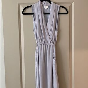 Beautiful tie-back pale grey dress